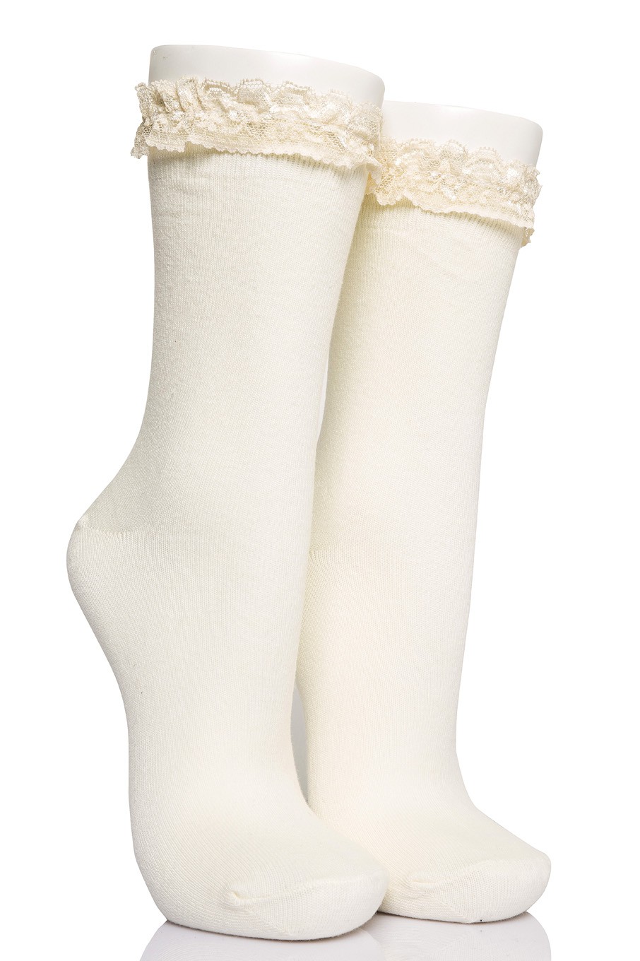 4’lü Kadın Dantelli Asortili Soket Çorabı
