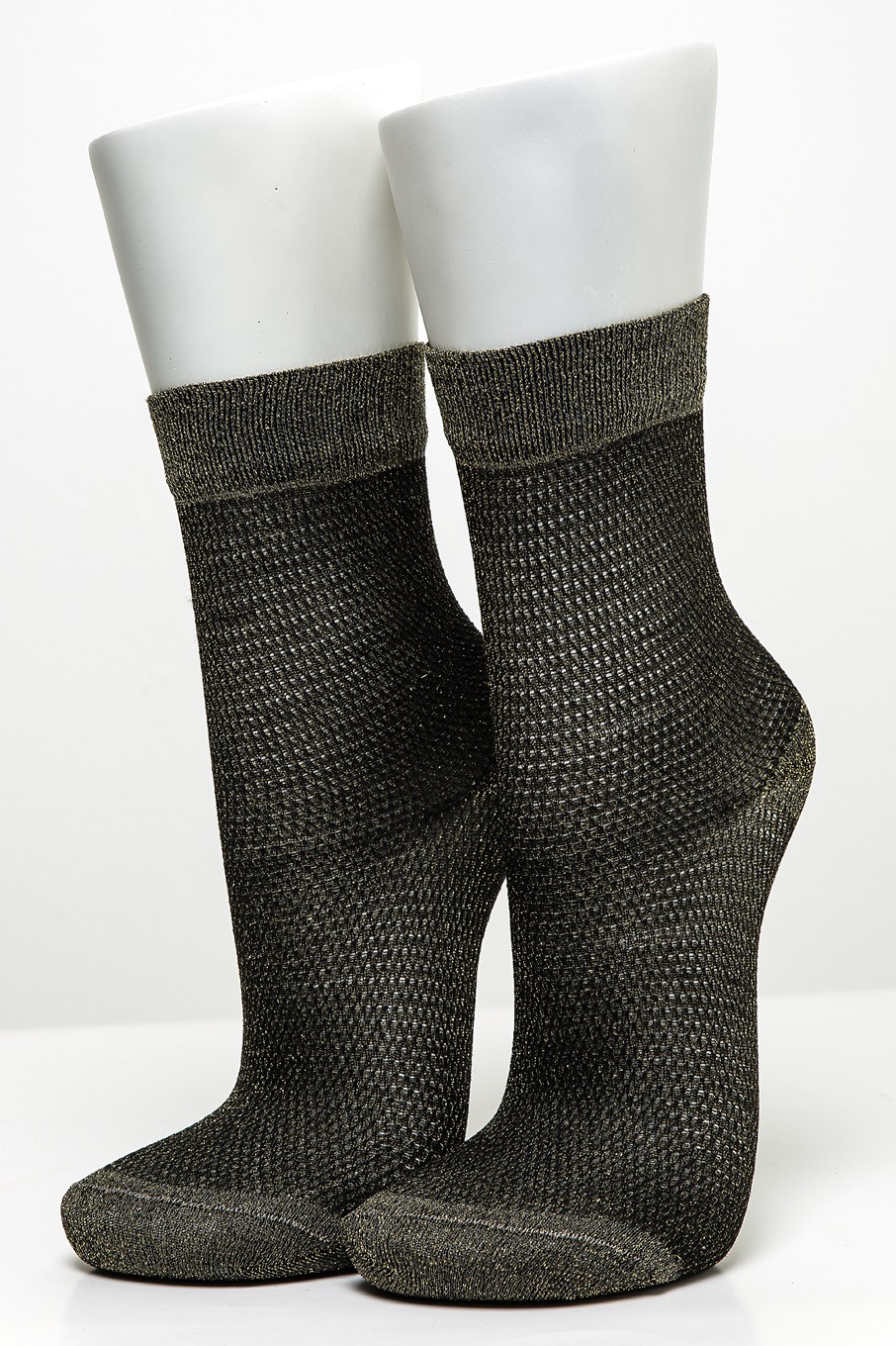 Kadın 2’li Fileli Siyah Bordo Simli Çorap Soket