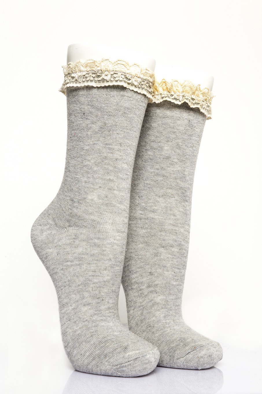 4’lü Kadın Dantelli Asortili Soket Çorabı