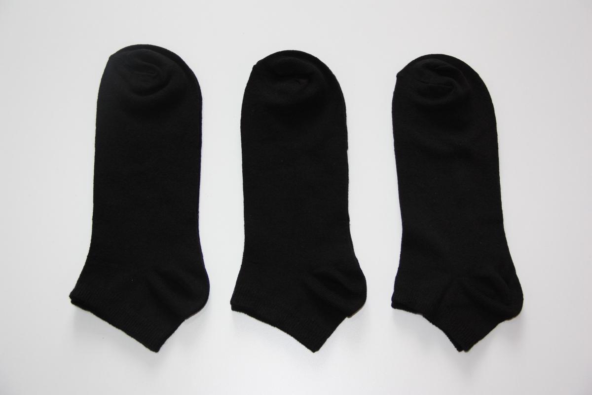 7-Piece Men’s Plain Black Booties Socks
