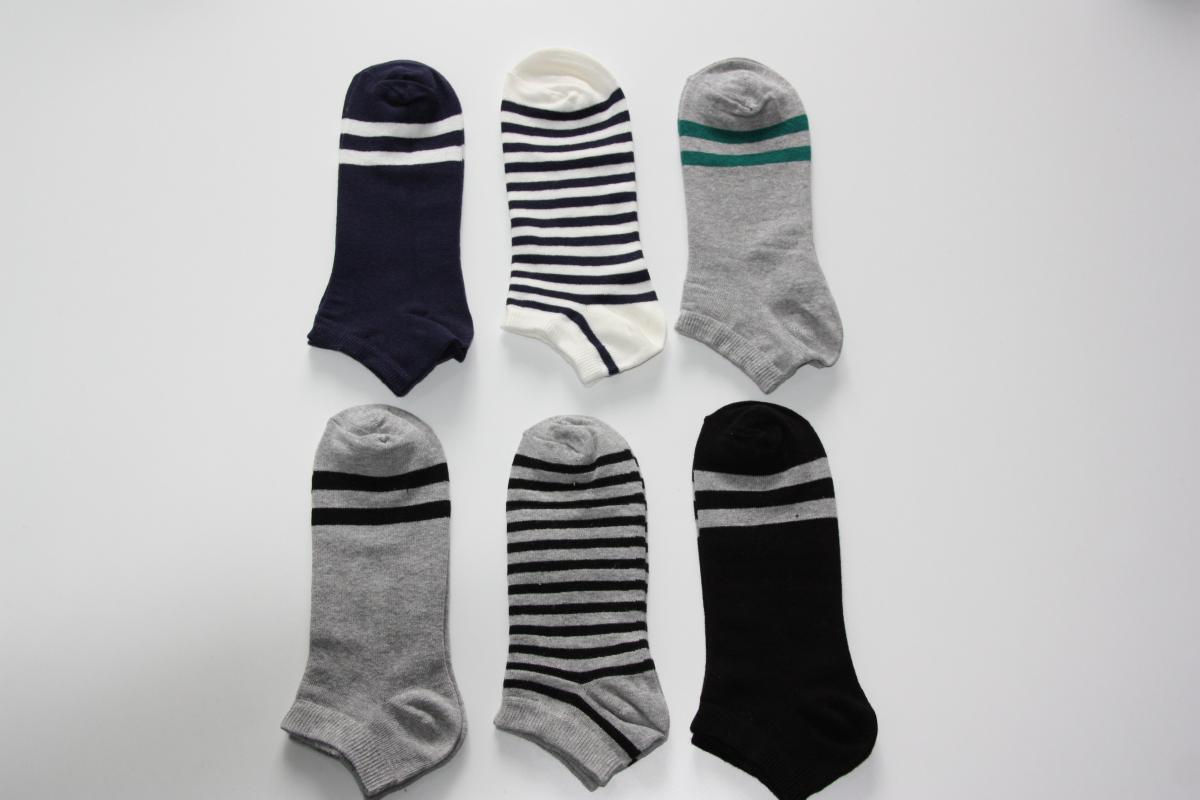 6-Piece Men’s Navy Blue Circle Pattern Mixed Color Booties Socks