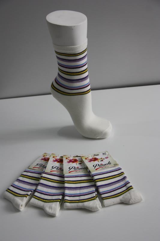 4-Piece Women’s Assortment Striped Pattern Mixed Color Socket Socks
