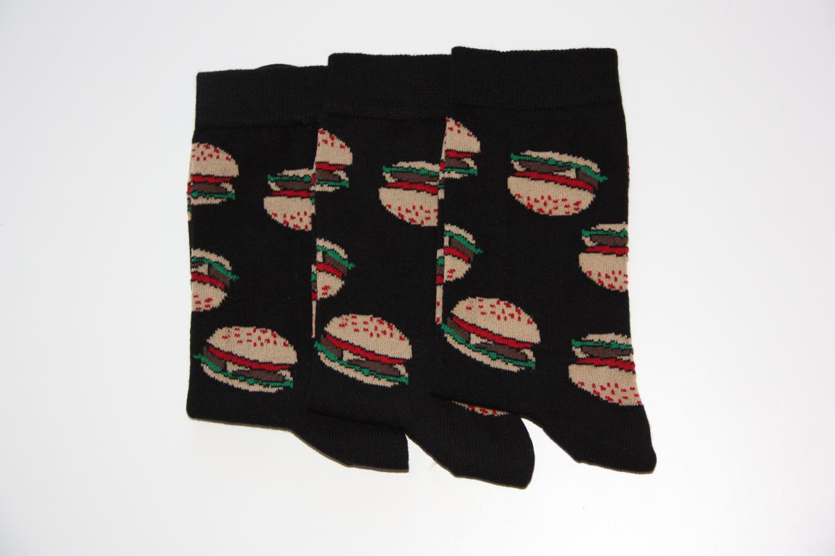 3-Pack Hamburger Patterned Women’s Socks