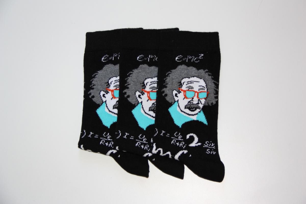 Erkek 3’Lü Einstein Desenli Soket Çorap