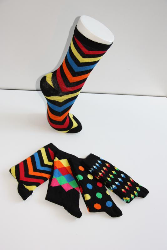 4-Piece Women Geometric Colorful Assortized Socket Socks