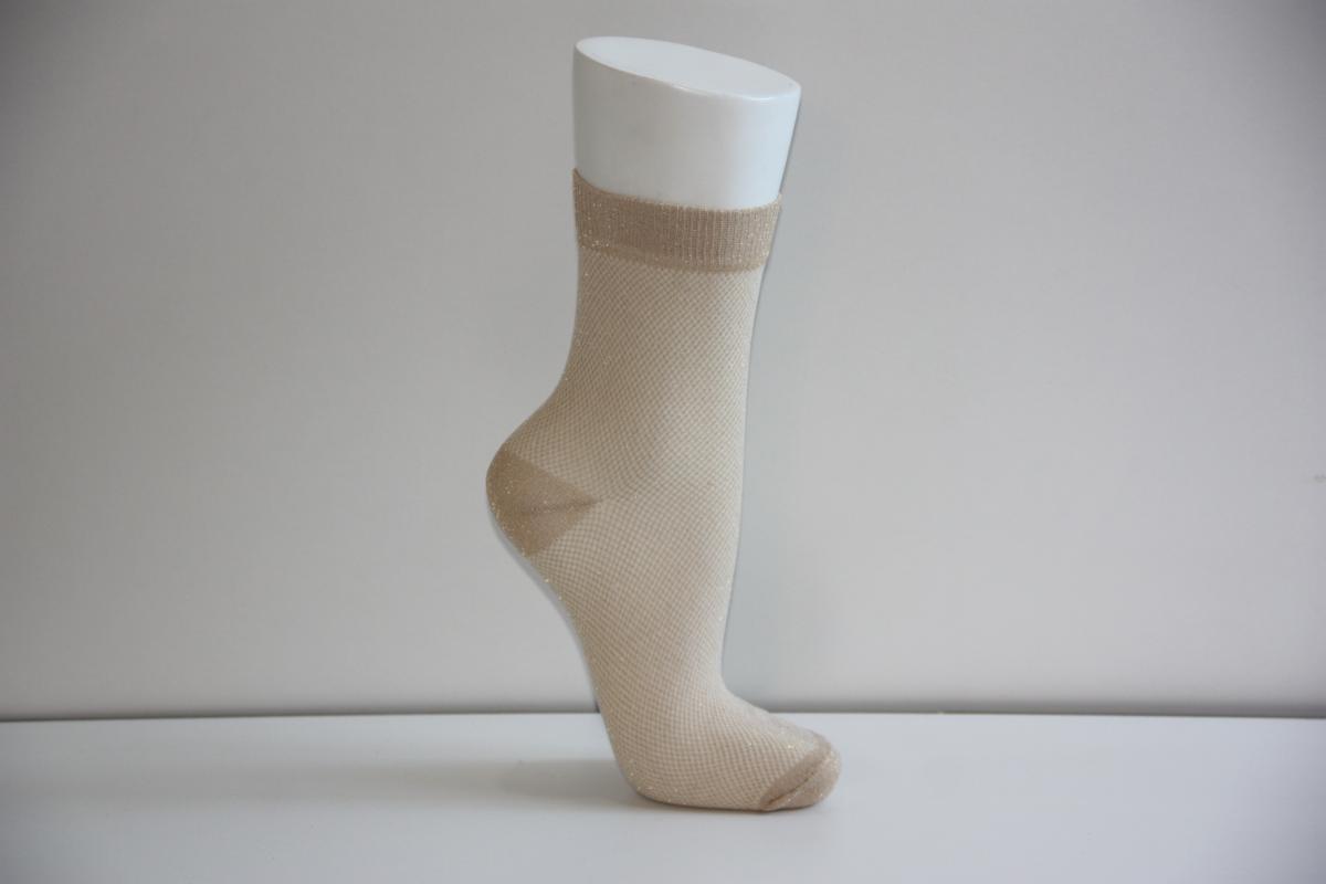 4-Piece Women Mesh Silvery Assortized Mid-heel Socks
