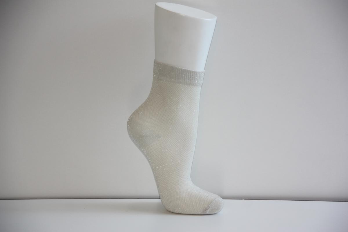 4-Piece Women Mesh Silvery Assortized Mid-heel Socks
