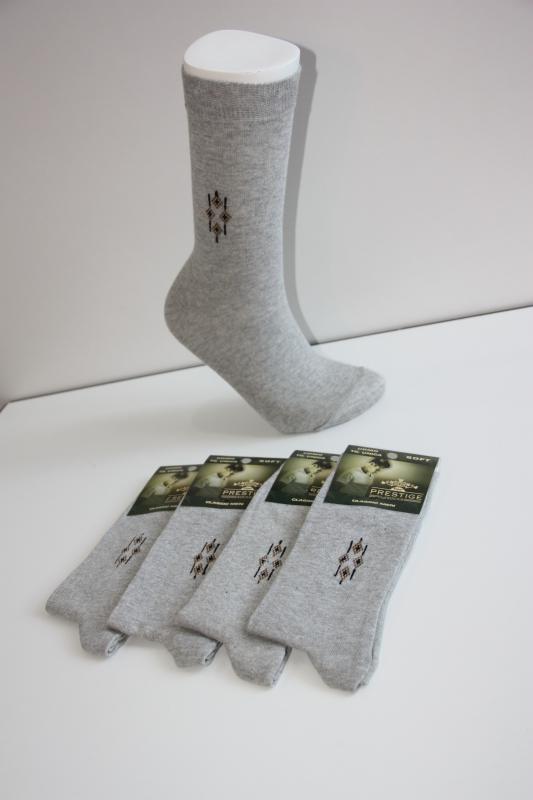 Male 4-Pack Plain Gray Classic Male Socks Socket