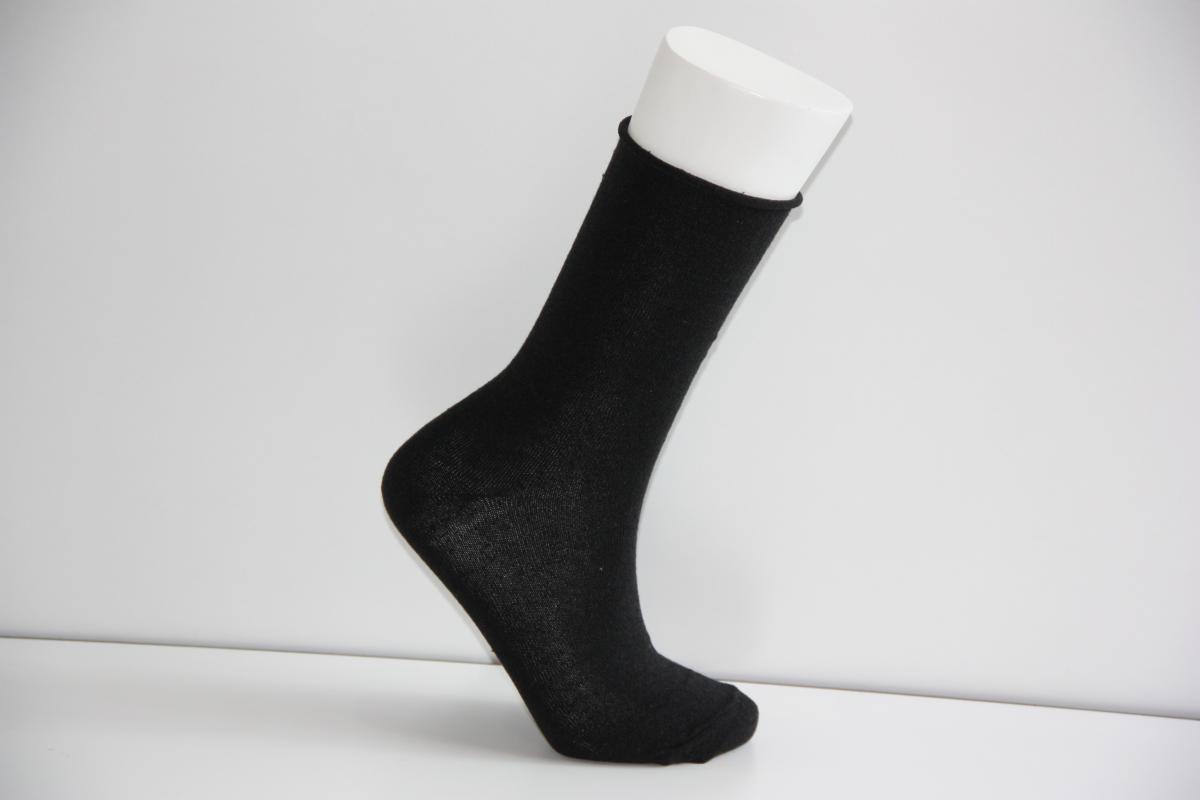 Men’s 3-Pieces Plain Black Rubberless Socks