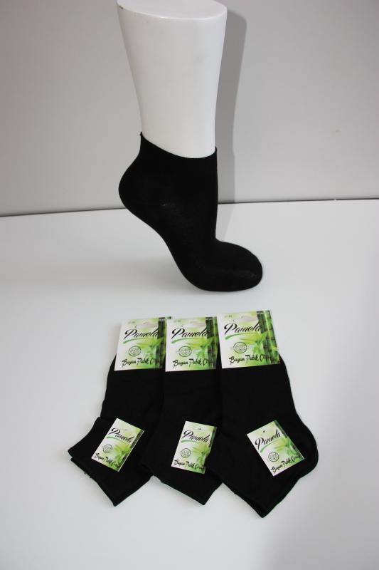 Women’s 3-Piece Black Bamboo Booties Socks