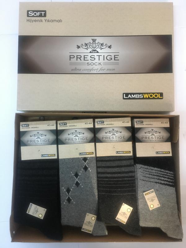 Prestige Thin Wool Men Socks 12 Pairs (Boxed)