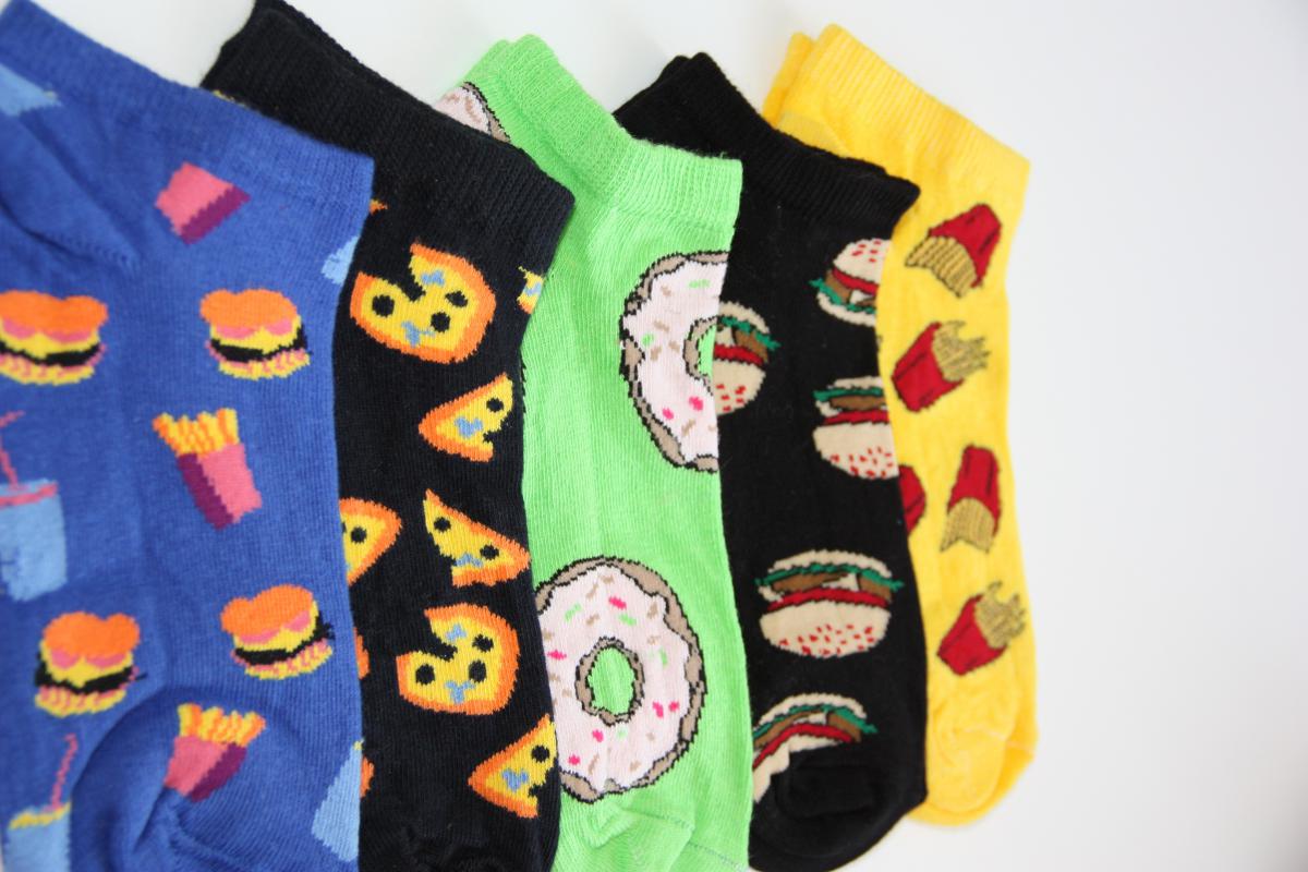 Women’s 5-Pack Fast Food Pattern Assortized Booties Socks