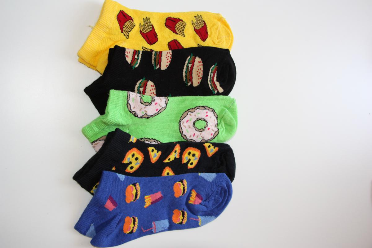 Women’s 5-Pack Fast Food Pattern Assortized Booties Socks