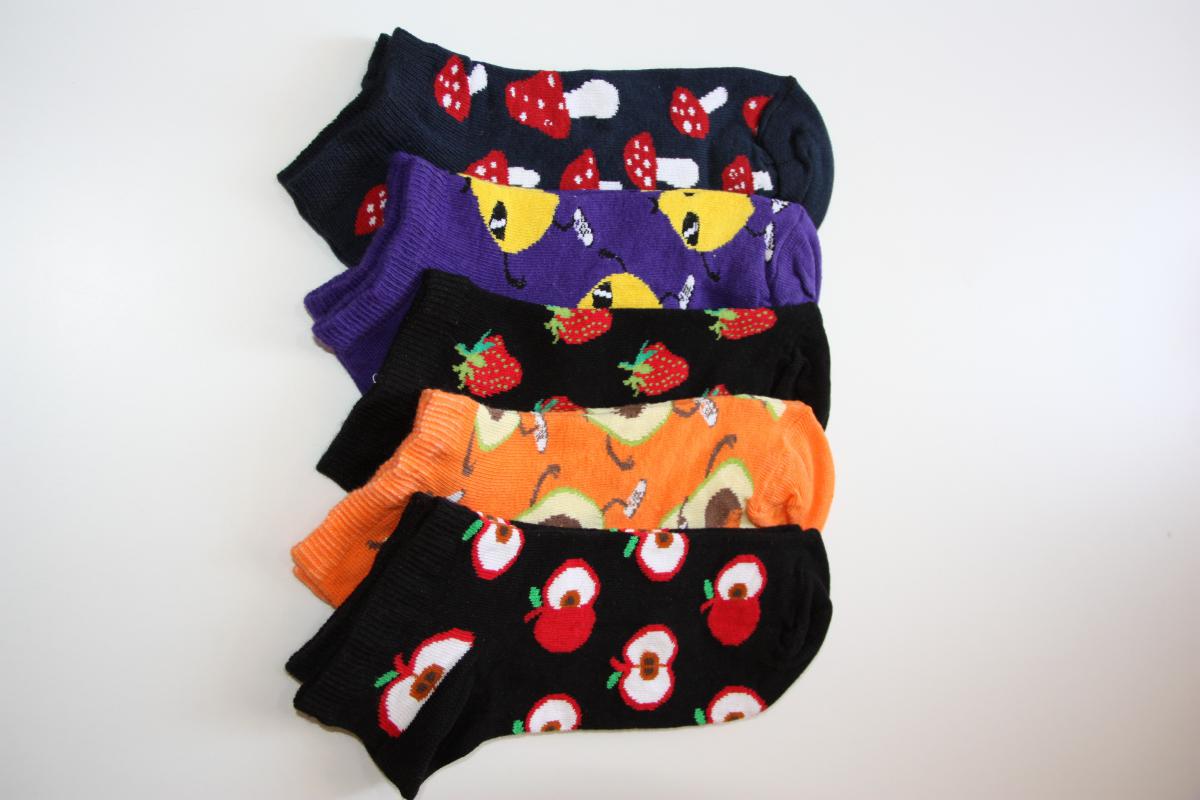 Women’s 5-Pack Fruit Pattern Assortized Booties Socks