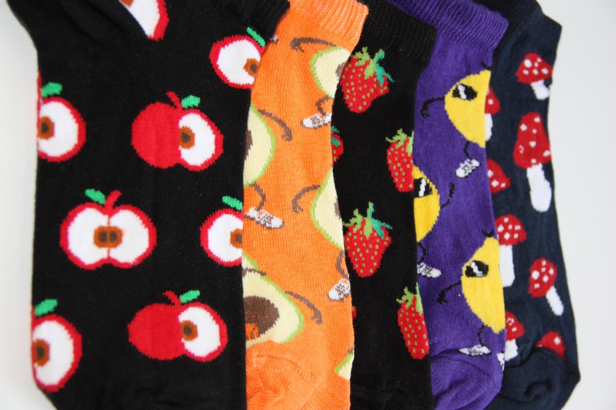 Women’s 5-Pack Fruit Pattern Assortized Booties Socks