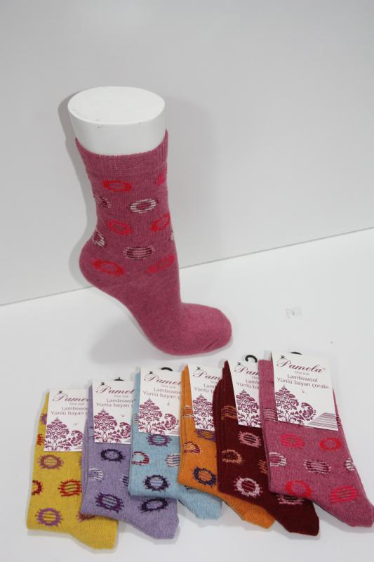 Kadın 12’li Yün Puan Desenli Soket Çorap