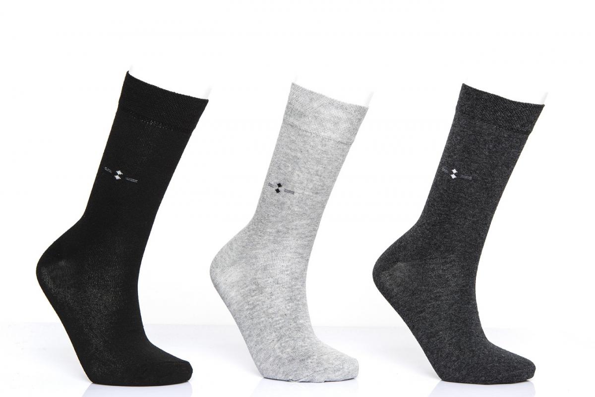 Çift Çizgi-Küçük Baklava Desen Erkek Soket Çorap