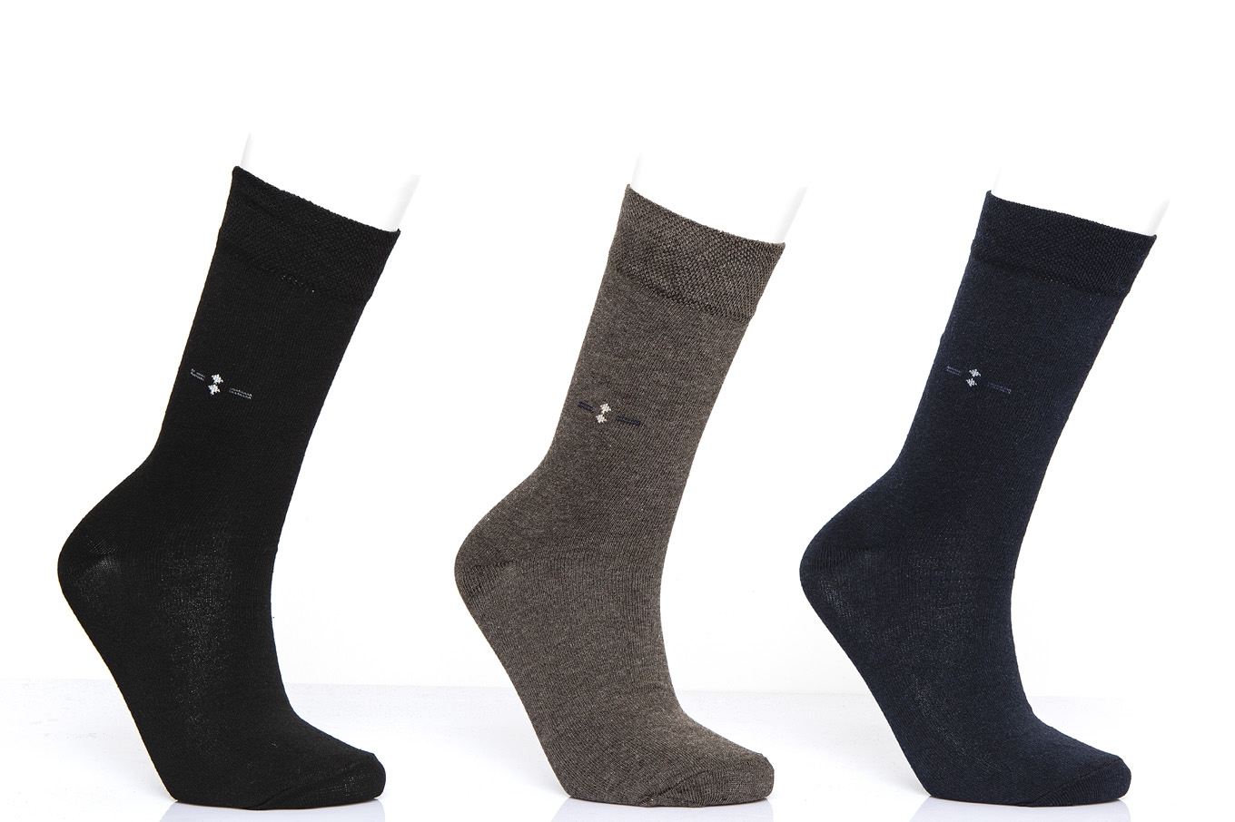 Çift Çizgi-Küçük Baklava Desen Erkek Soket Çorap