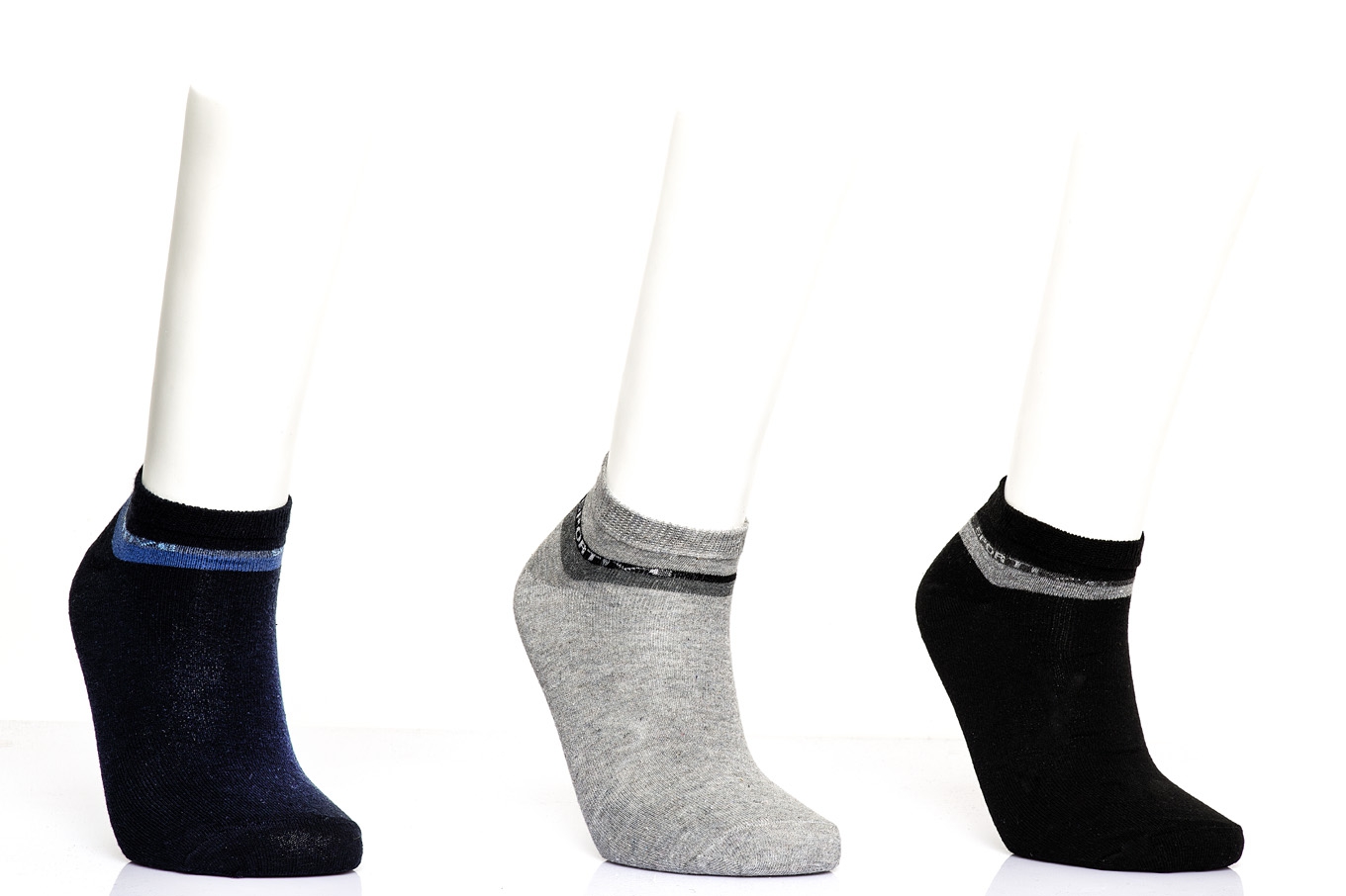 Hooped Article Pattern 3 Packs Mens Ankle Socks