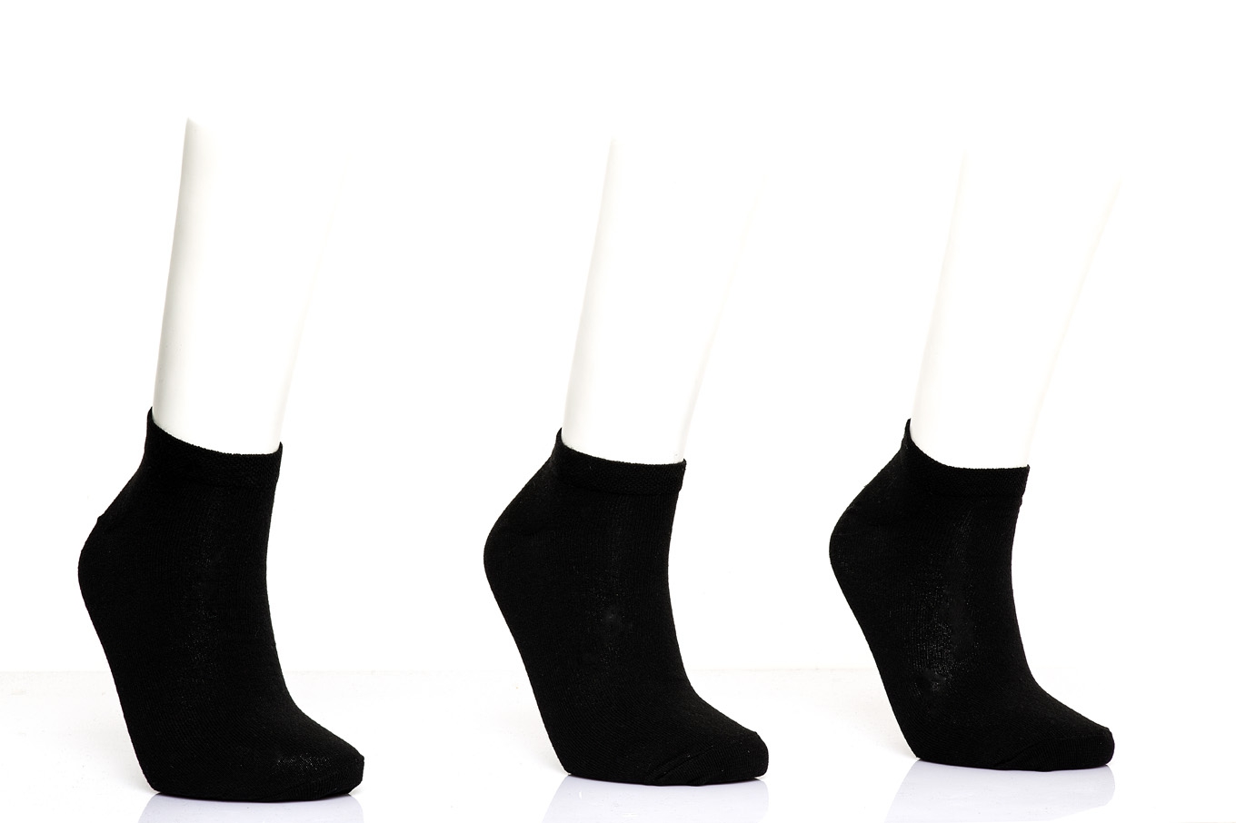 Plain Color Black 3 Packs Mens Socks