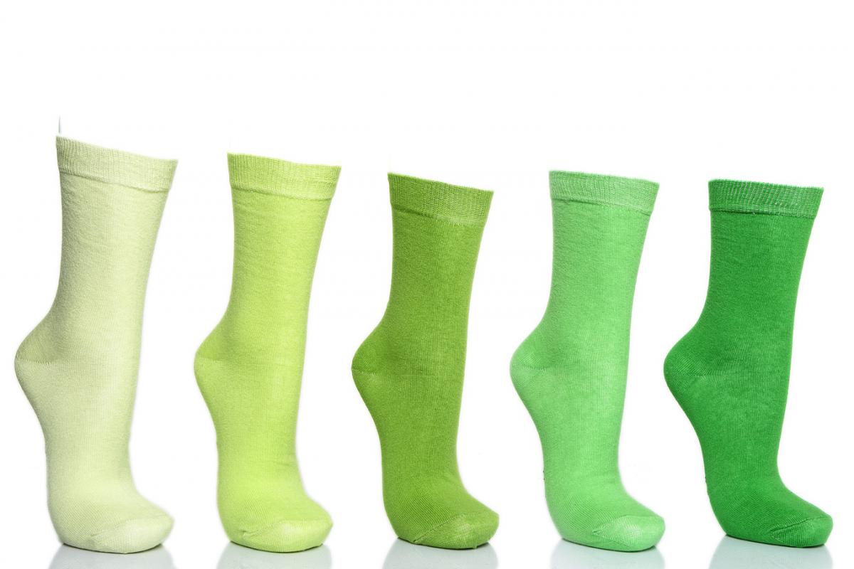 Düz Renk Yeşil Seri Kadın Soket Çorap