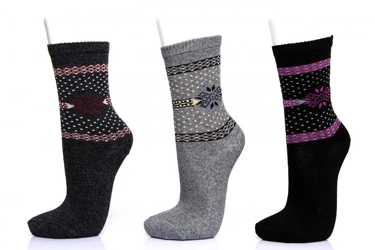 Konçta Motif 3’lü Kadın Soket Çorap