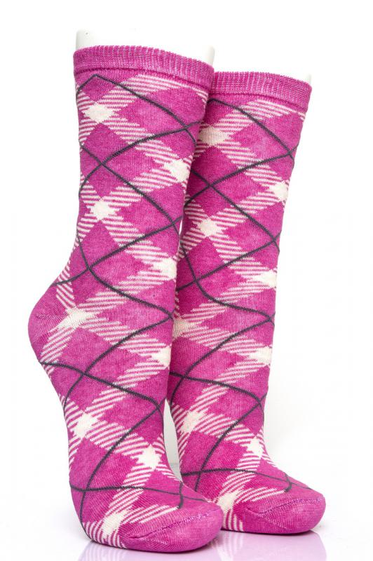Pamela Kutulu, 12 Adet, Çizgili Ekose Desen Kadın Soket Çorap