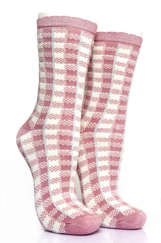 Pamela Kutulu, 12 Adet, 3lü Kareli-Simli Kadın Soket Çorap