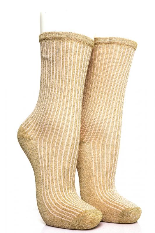 Pamela Boxed, 12 Pieces, Ribbed Lurex Female Socks