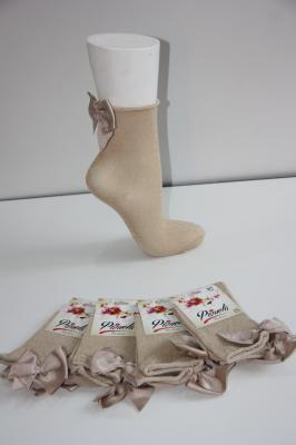 Beige Ribbon Socket Socks