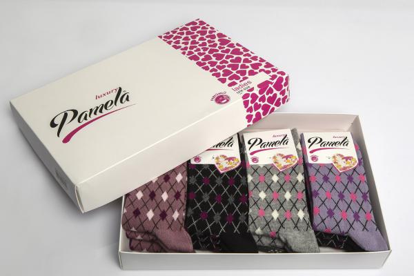Pamela Boxed, 12 Pieces, Small Baklava Pattern Women Socks 