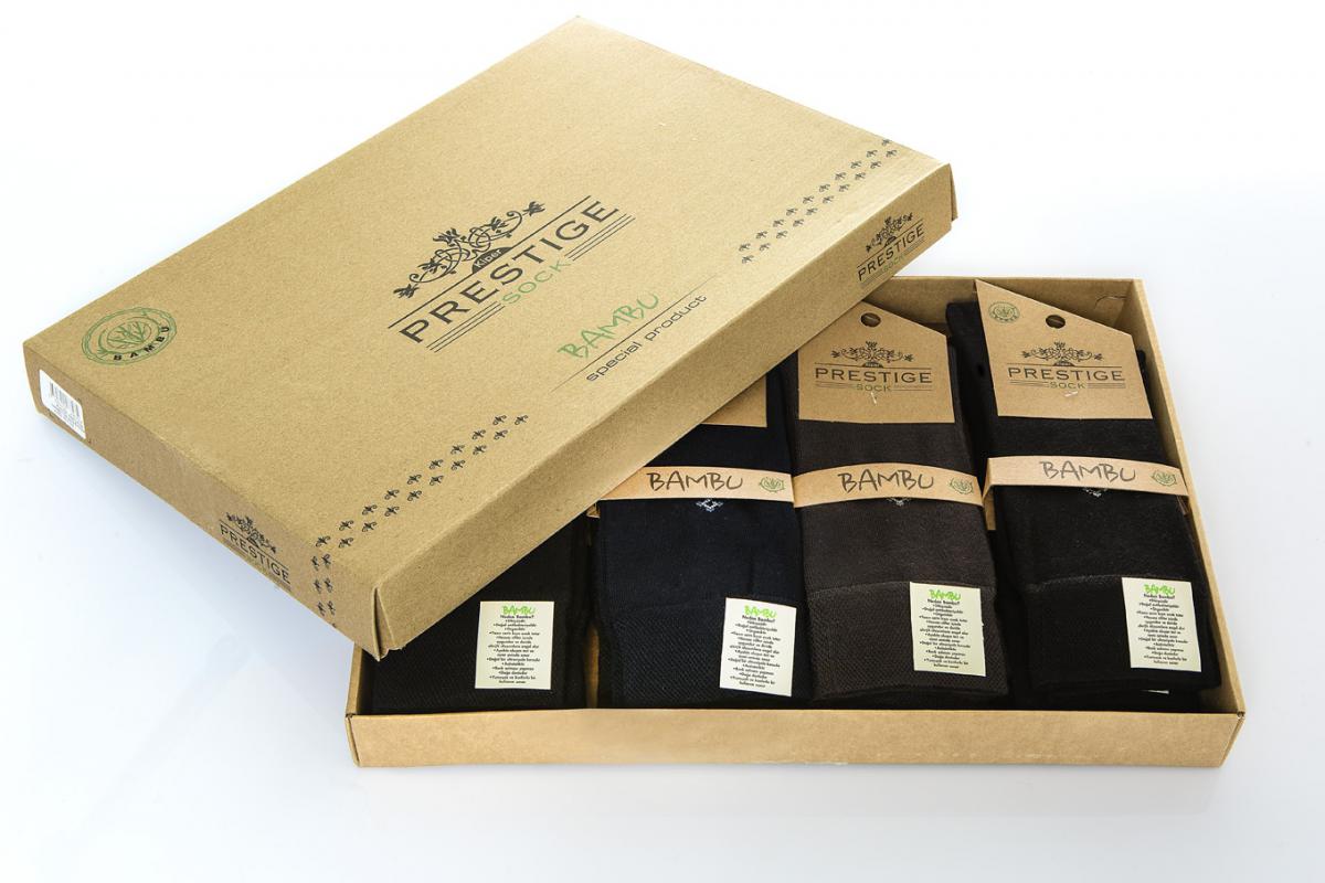 Prestige Boxed, 12 Pieces, Bamboo Seamless Mens Socks