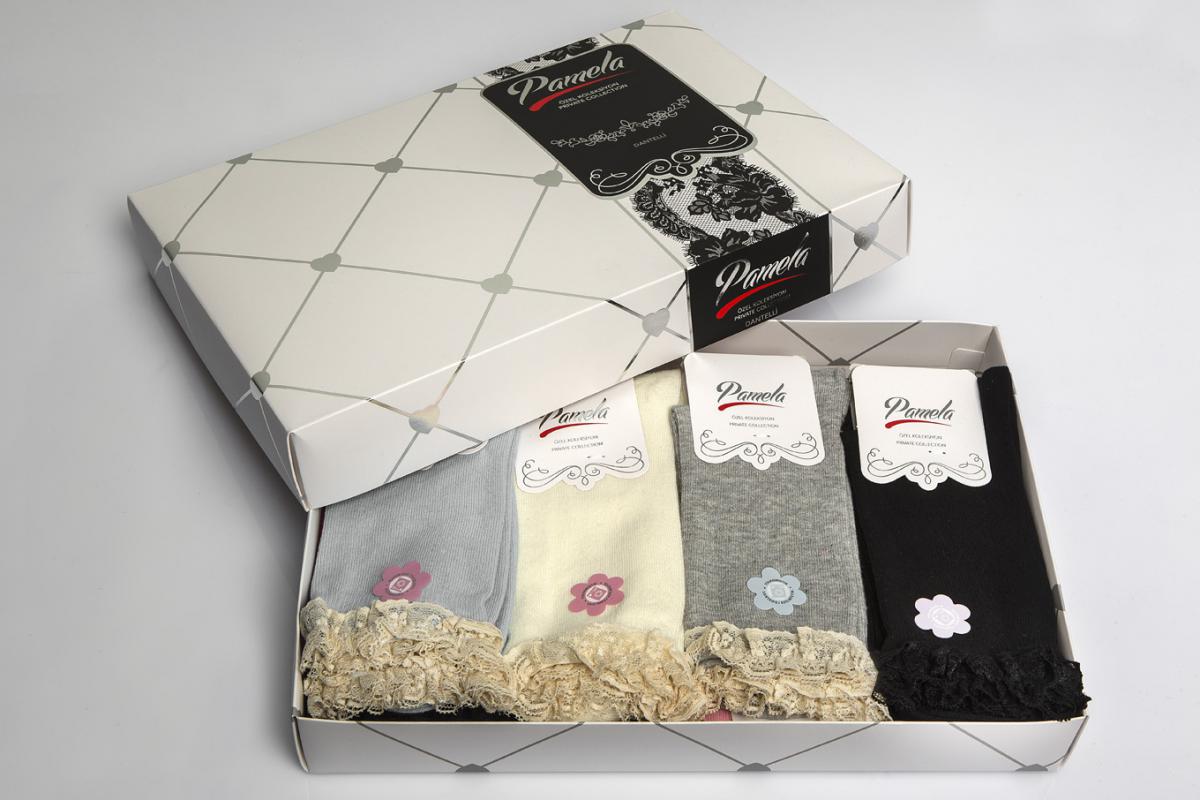 Pamela Boxed, 12 Pieces, Lacy Female Socks