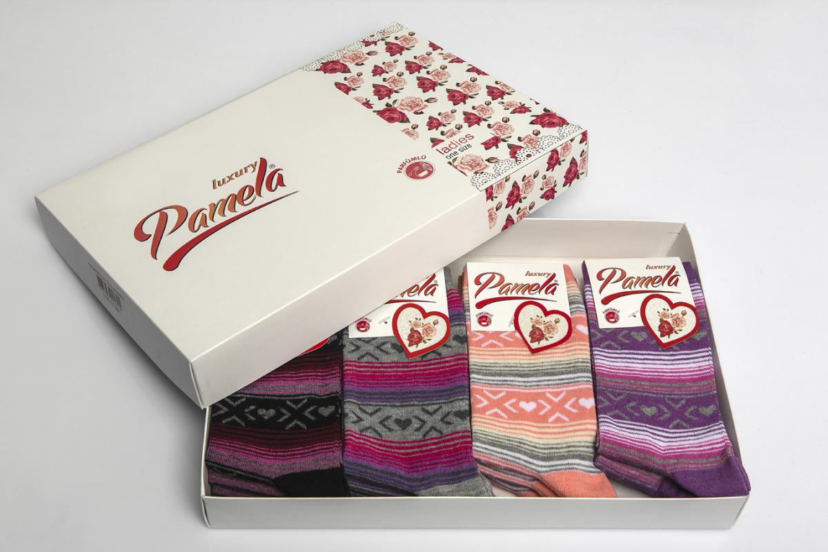 Pamela Boxed,12 Pieces, Circle Pattern Women Socks