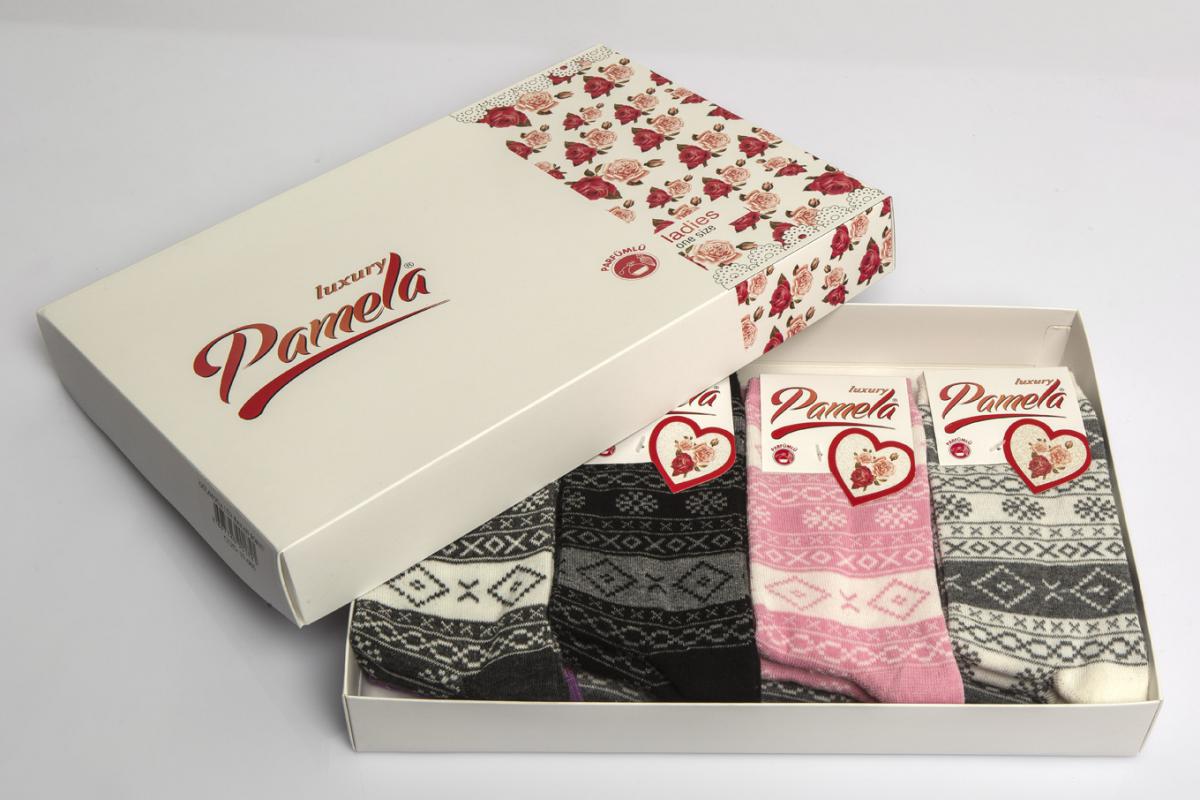 Pamela Boxed, 12 Pieces, Pamela Box, 12 Pcs, Rug Design Female Socks