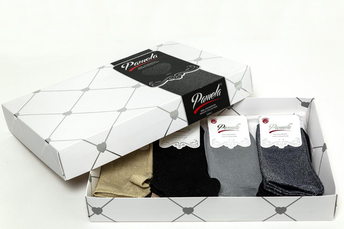 Pamela Boxed, 12 Pieces, Tinselly Ankle Female Socks