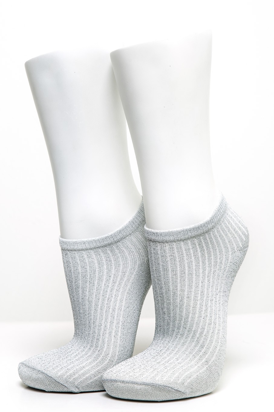 4’lü Kadın Simli Derbili Asortili Patik Çorabı