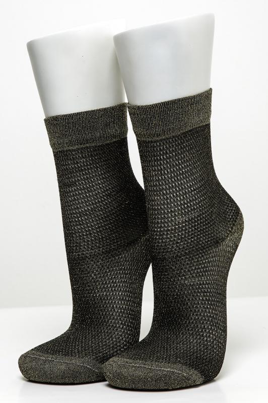 Pamela Boxed, 12 Pieces, Tinselly-Fishnet Stocking Quarter Female Socks