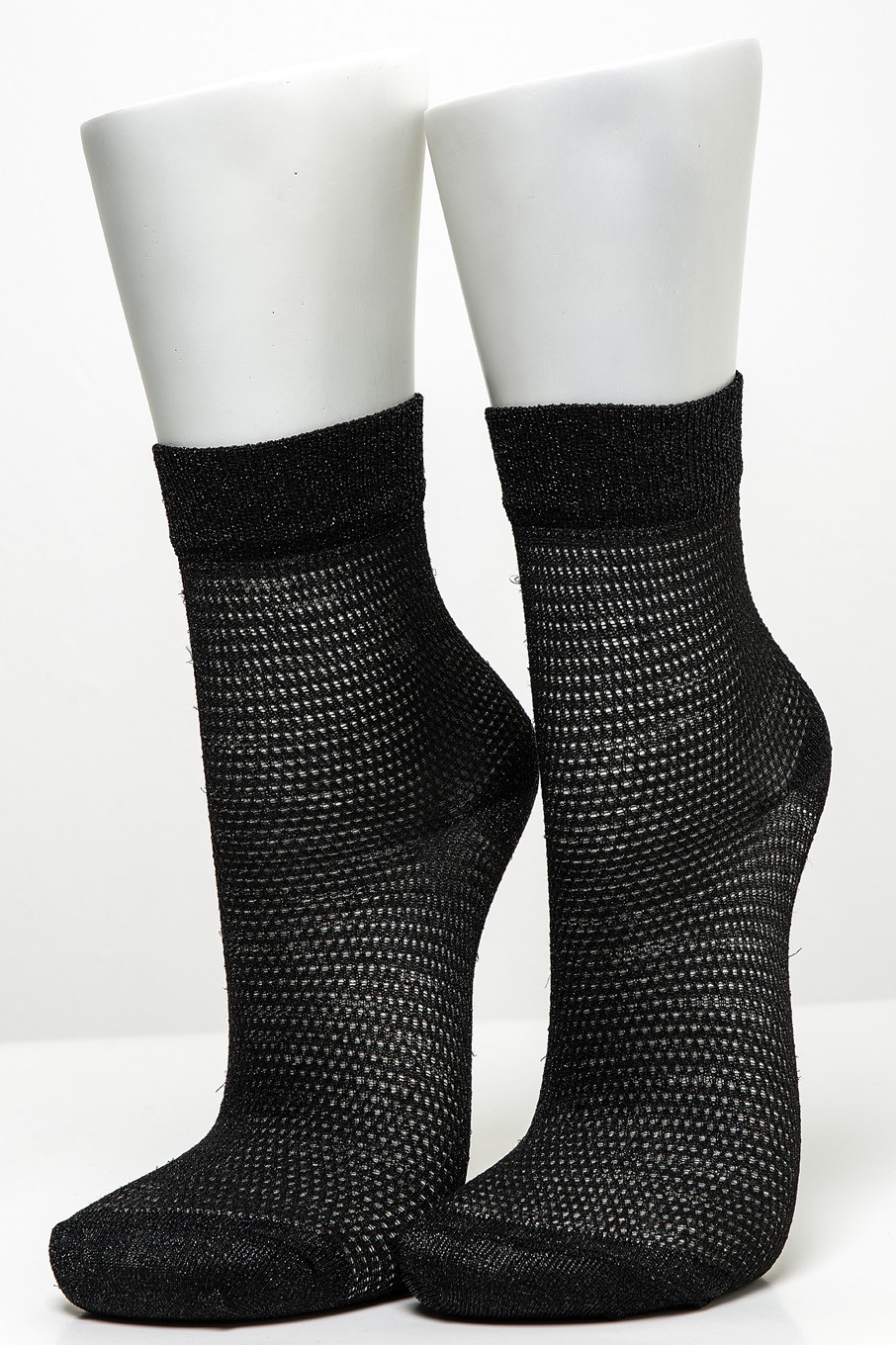 Kadın 2’Li Siyah Mavi Fileli Simli Çorap Soket